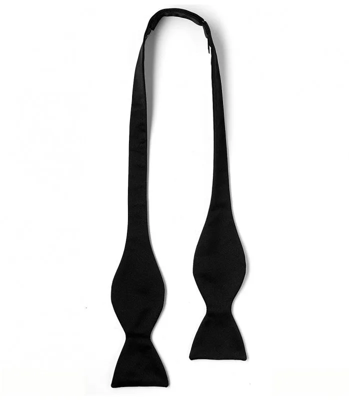 Black Satin Self Tie