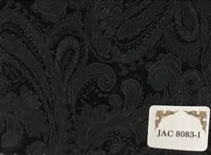 Black Self Paisley Print Tuxedo Jacket