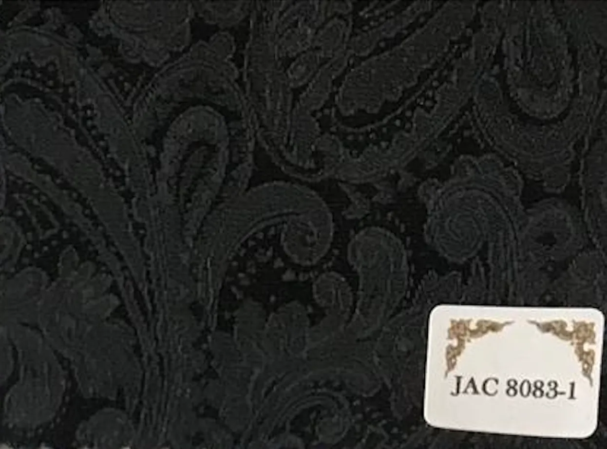 Black Self Paisley Print Tuxedo Jacket