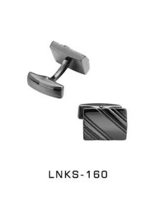 Black Stripe Plate Cufflinks