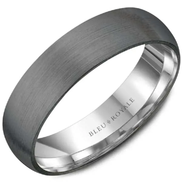 Bleu Royale Frosted Grey Tantalum Wedding Band