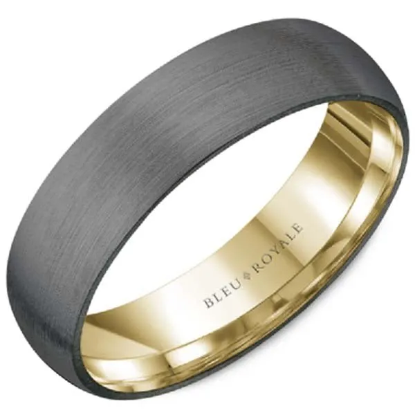 Bleu Royale Frosted Grey Tantalum Wedding Band