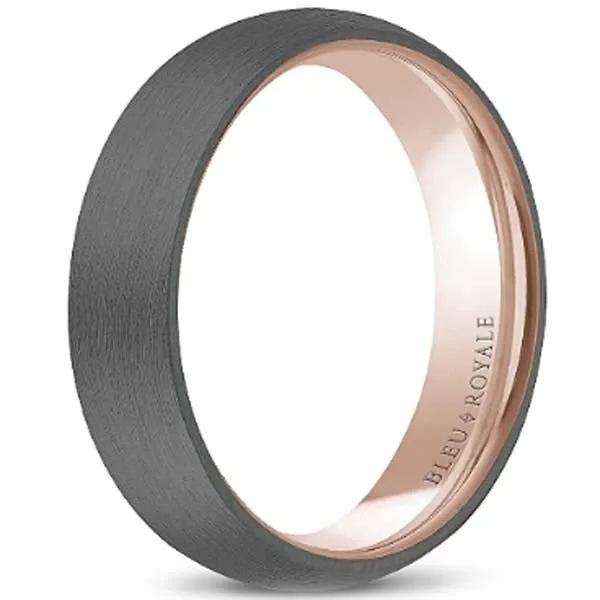 Bleu Royale Frosted Grey Tantalum Wedding Band