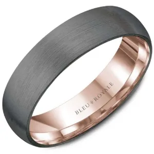 Bleu Royale Frosted Grey Tantalum Wedding Band