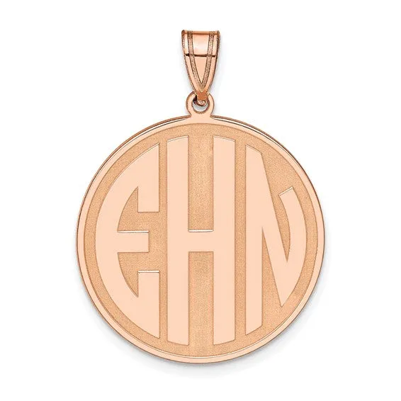 Block Raised Letter Circle Pendants
