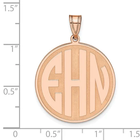 Block Raised Letter Circle Pendants