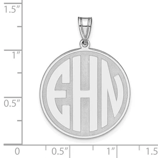 Block Raised Letter Circle Pendants