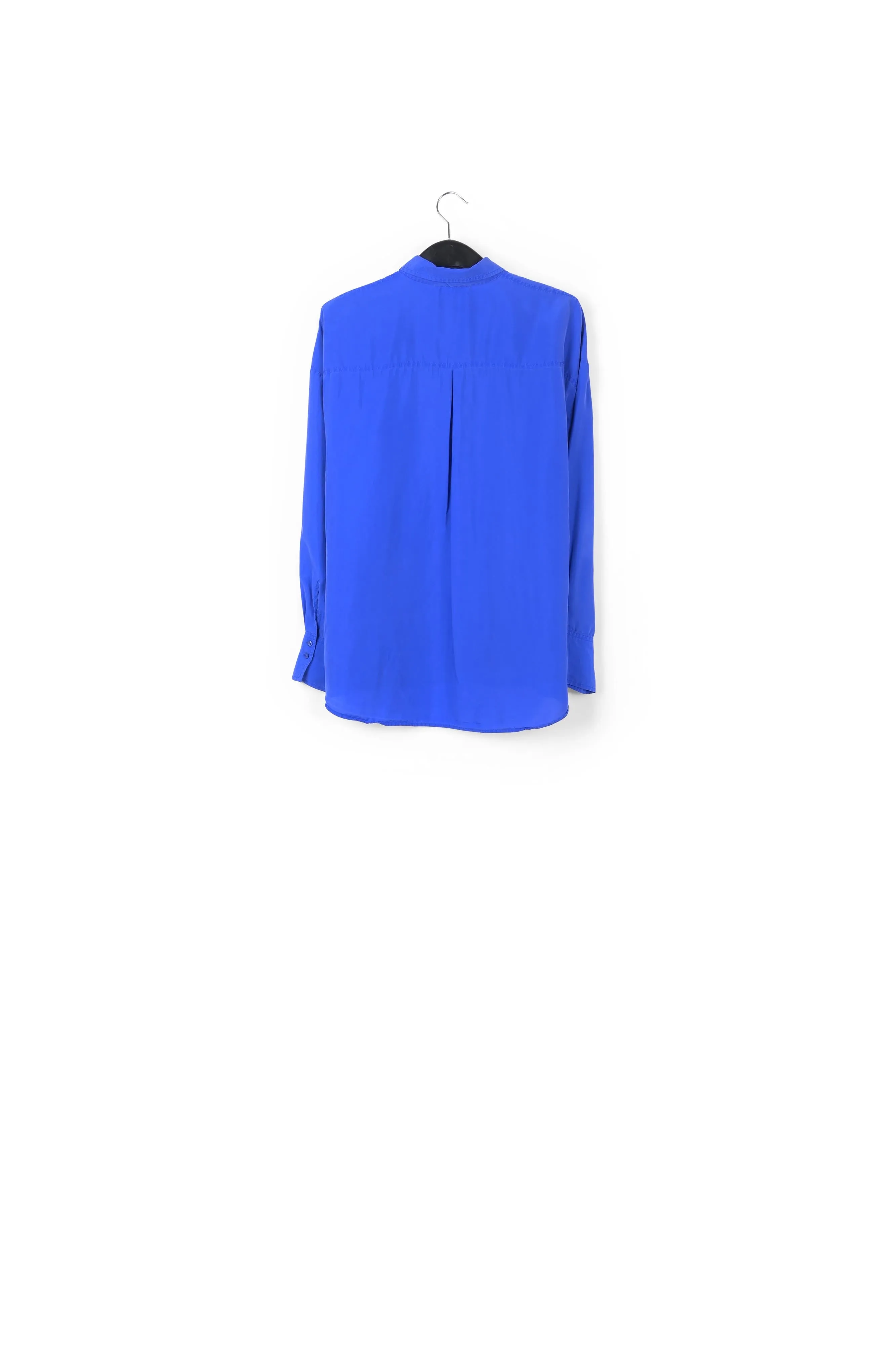 Blue loose-fit silk shirt