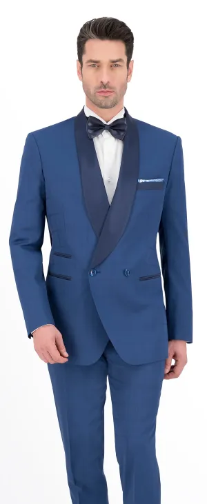 Blue Self Check Long Tuxedo
