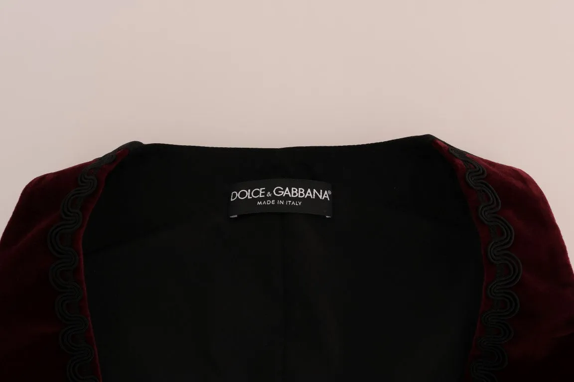 Bordeaux Velvet Torero Vest
