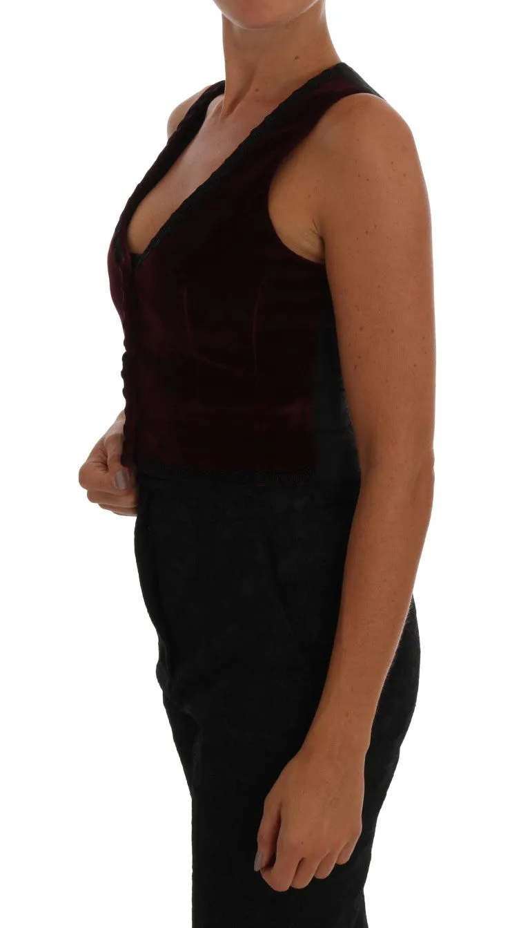 Bordeaux Velvet Torero Vest