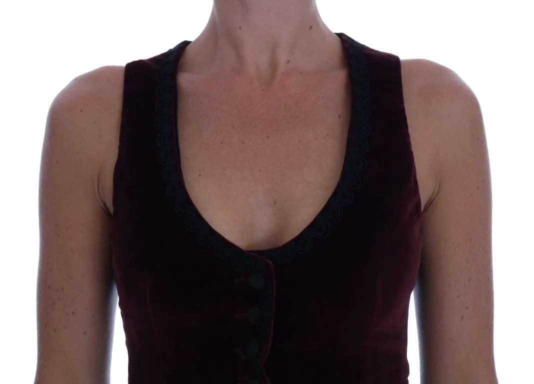 Bordeaux Velvet Torero Vest