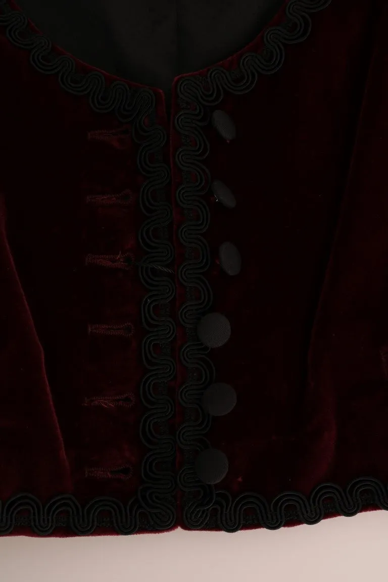 Bordeaux Velvet Torero Vest