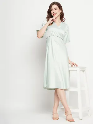 Camla Barcelona Sequin Embellished Midi Mint Green A Line Dress