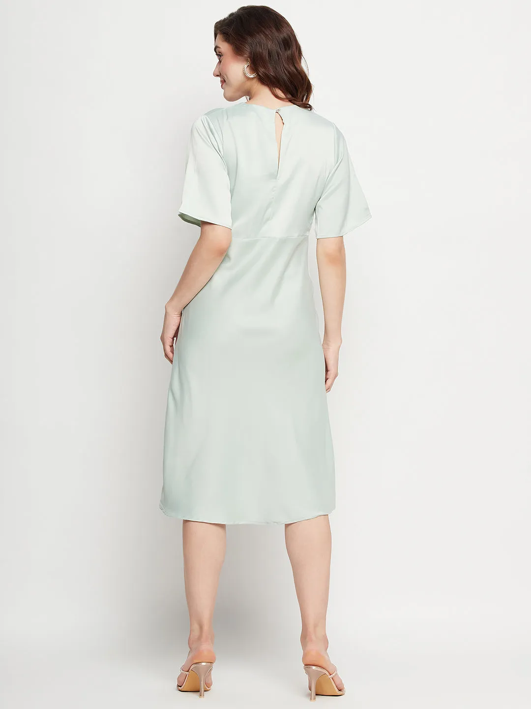 Camla Barcelona Sequin Embellished Midi Mint Green A Line Dress