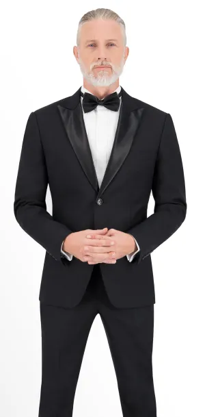 Charcoal Grey Self Check Long Tuxedo
