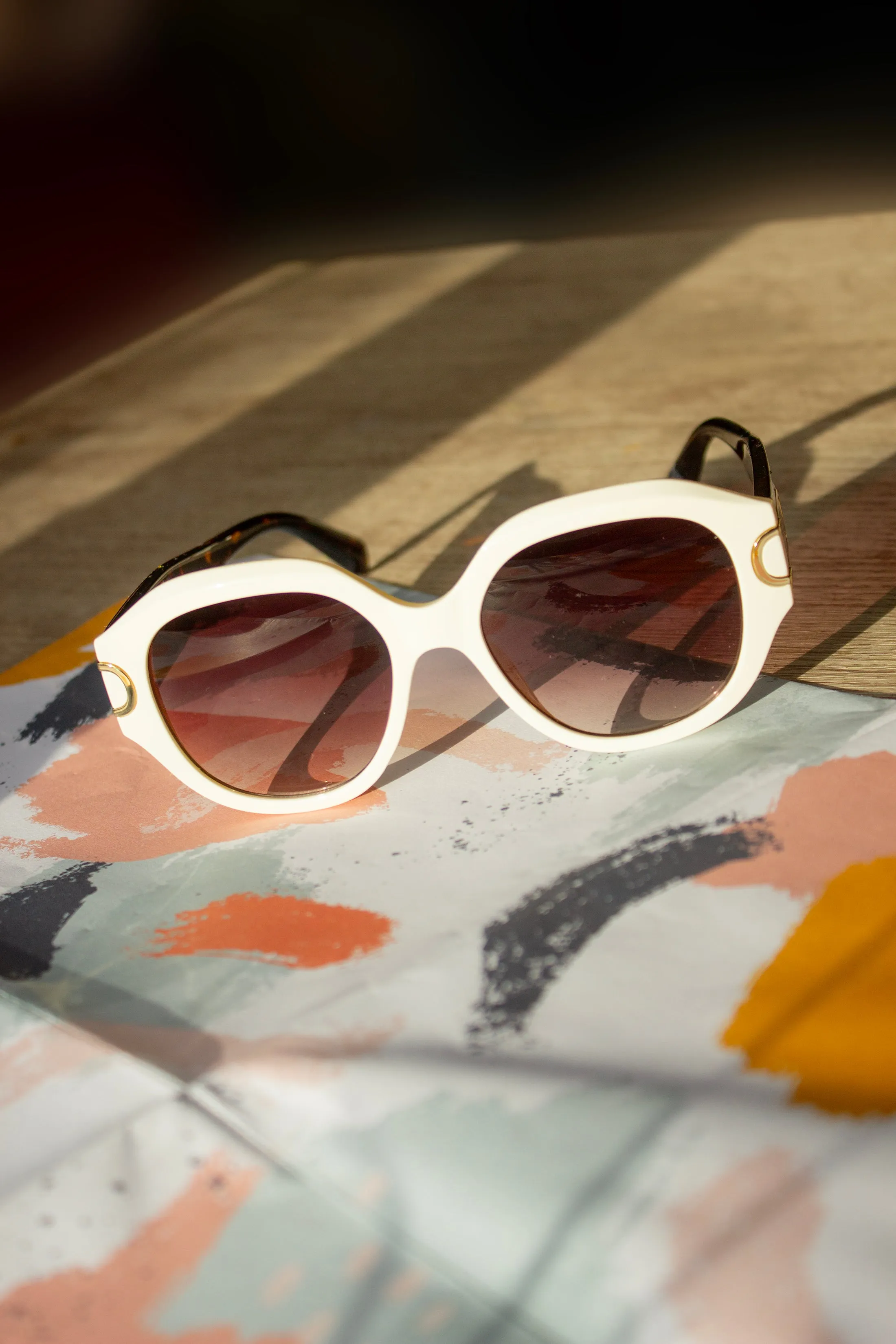 Circle Arm Detail Oversize Sunglasses