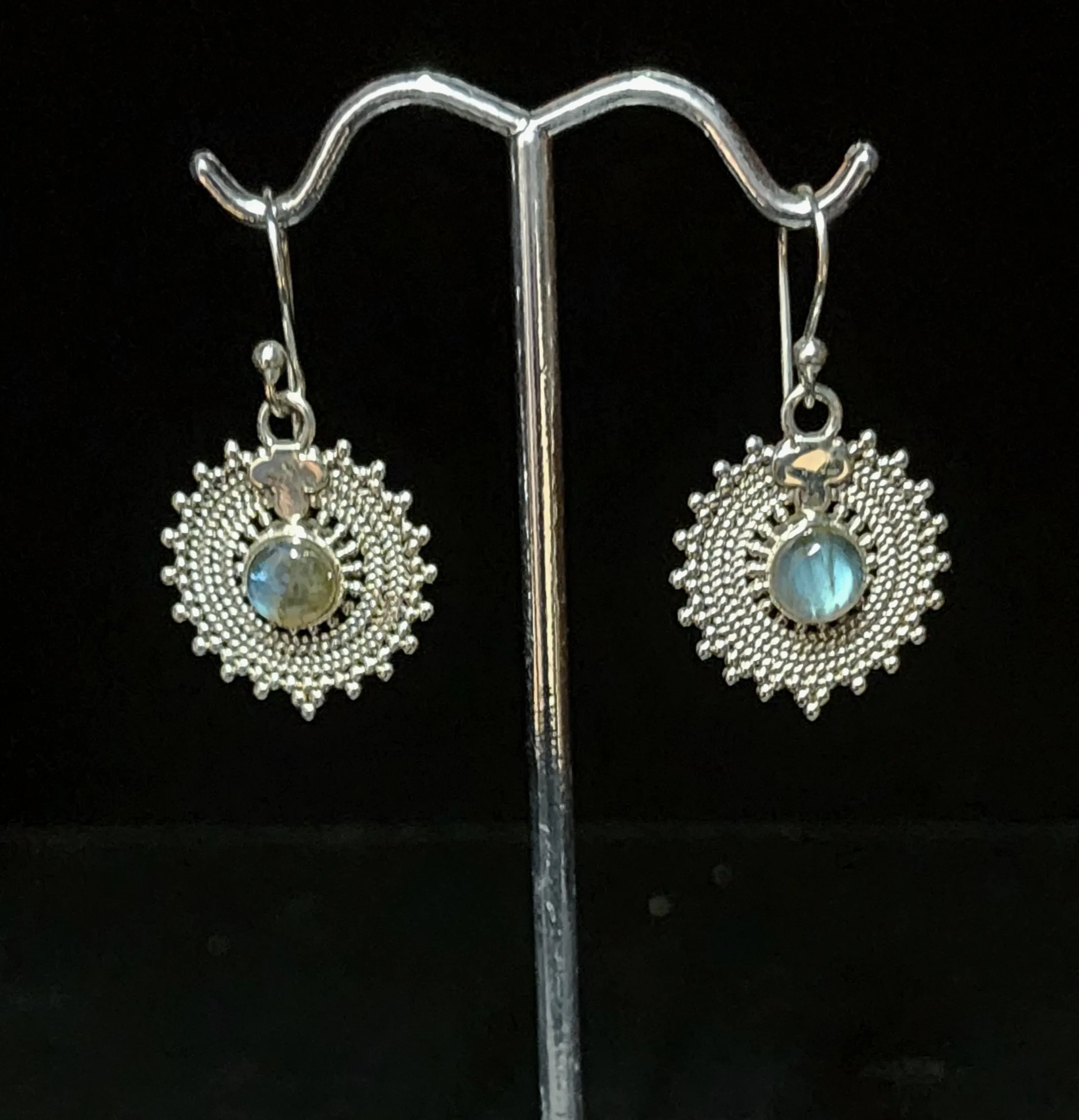 Circle Infinity Labradorite Earrings