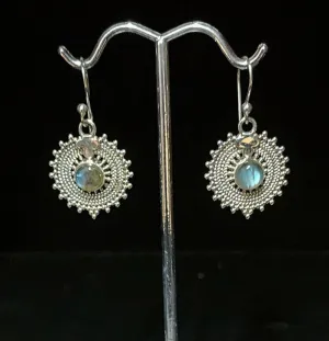 Circle Infinity Labradorite Earrings
