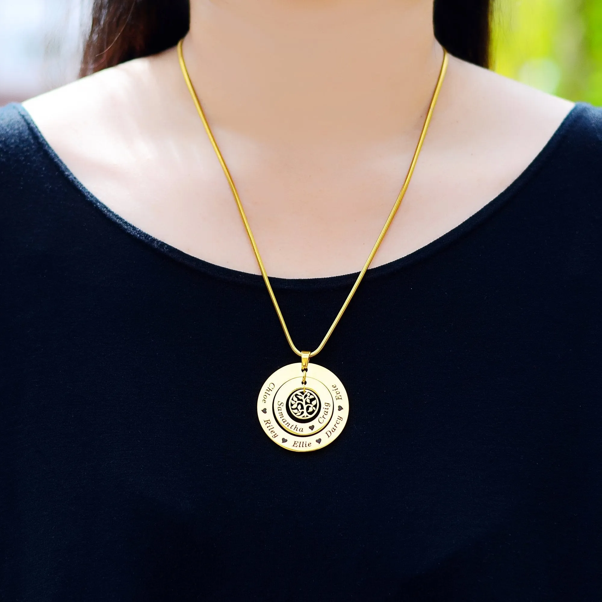 Circles of Loved Ones Tree Personalised Necklace