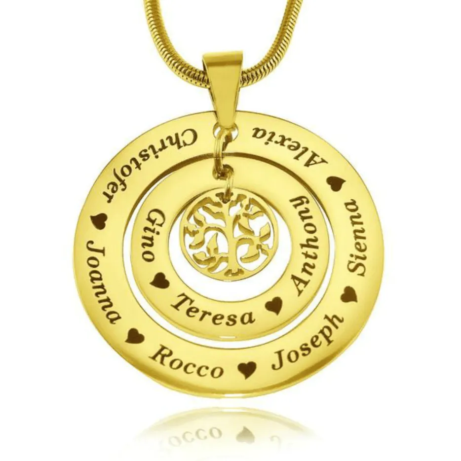 Circles of Loved Ones Tree Personalised Necklace
