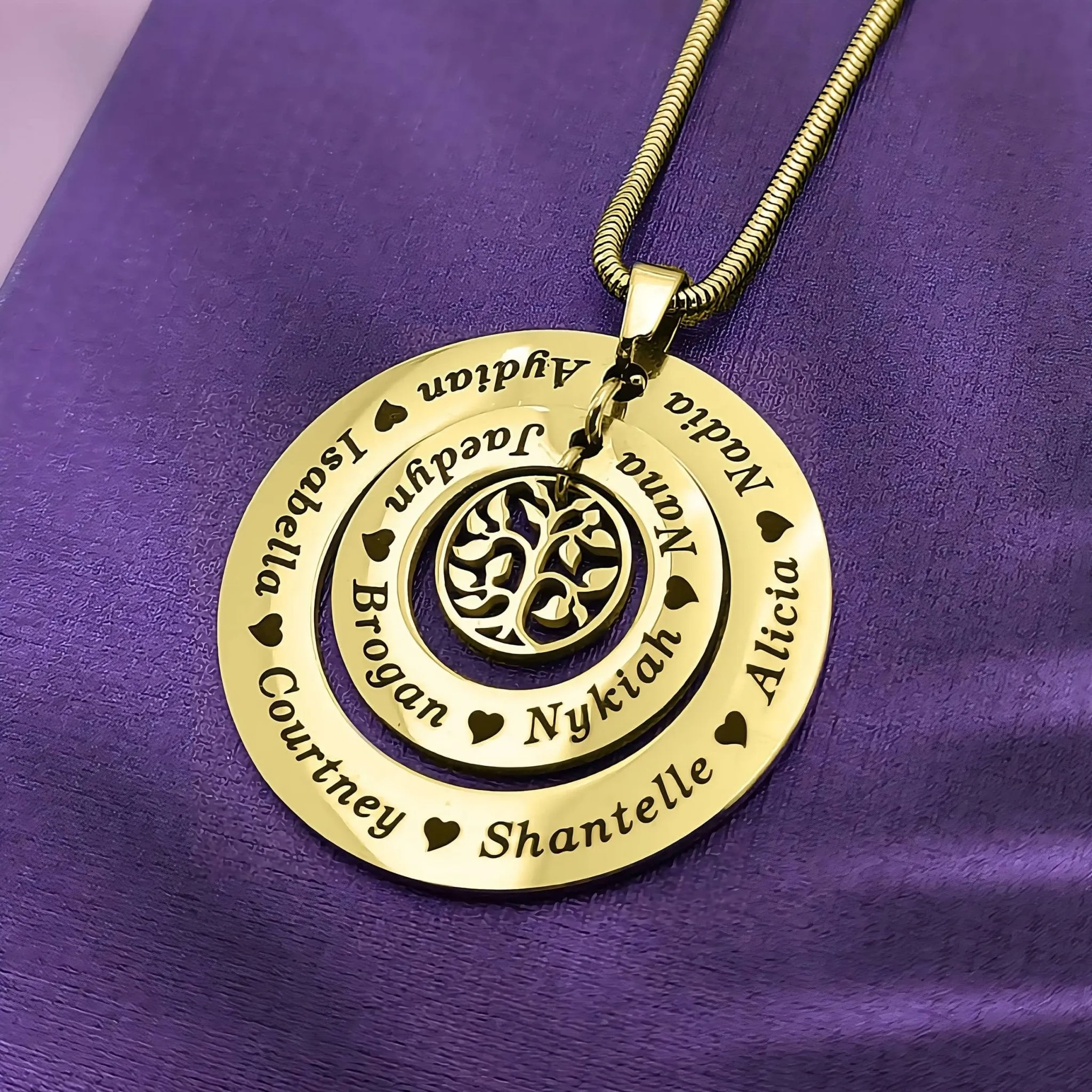 Circles of Loved Ones Tree Personalised Necklace