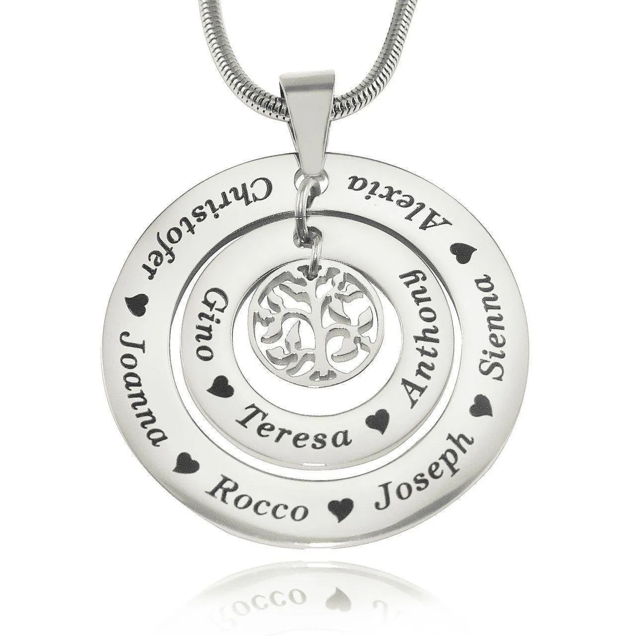 Circles of Loved Ones Tree Personalised Necklace