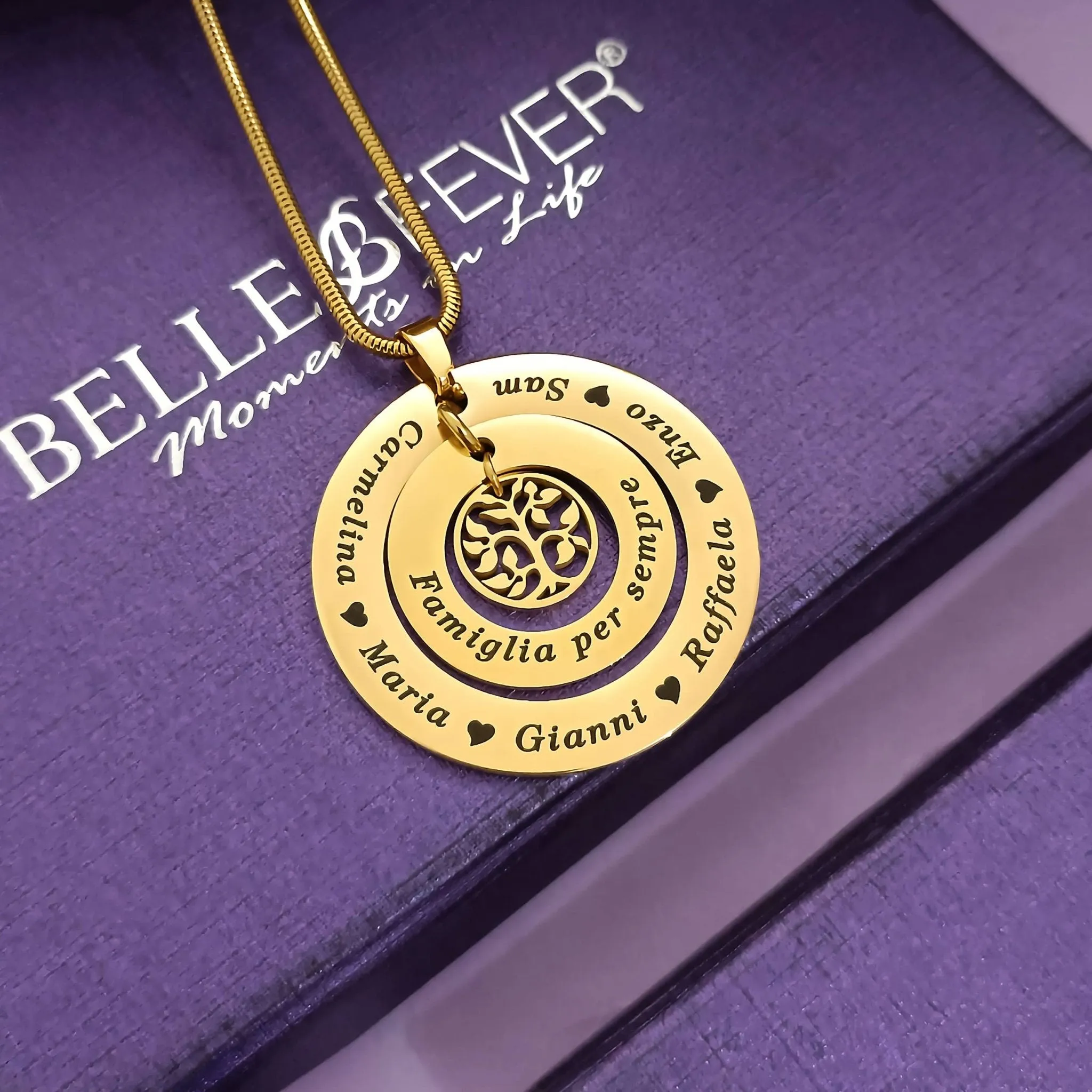 Circles of Loved Ones Tree Personalised Necklace