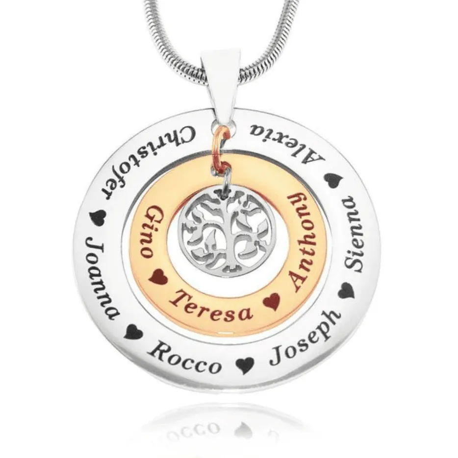 Circles of Loved Ones Tree Personalised Necklace