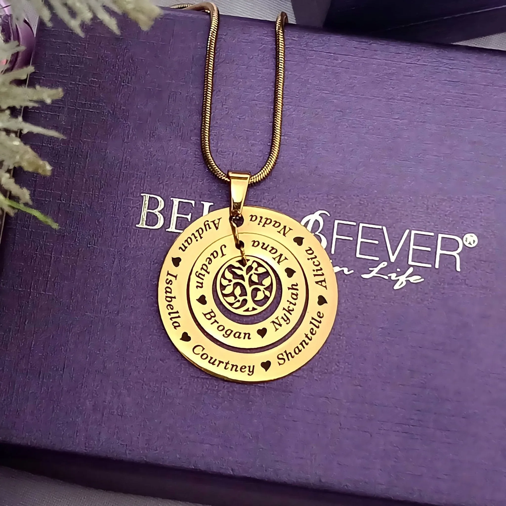 Circles of Loved Ones Tree Personalised Necklace