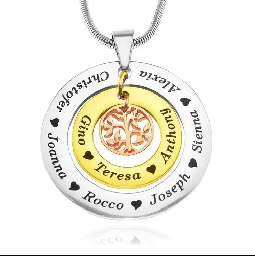 Circles of Loved Ones Tree Personalised Necklace