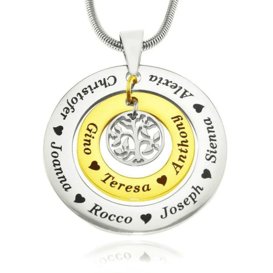 Circles of Loved Ones Tree Personalised Necklace