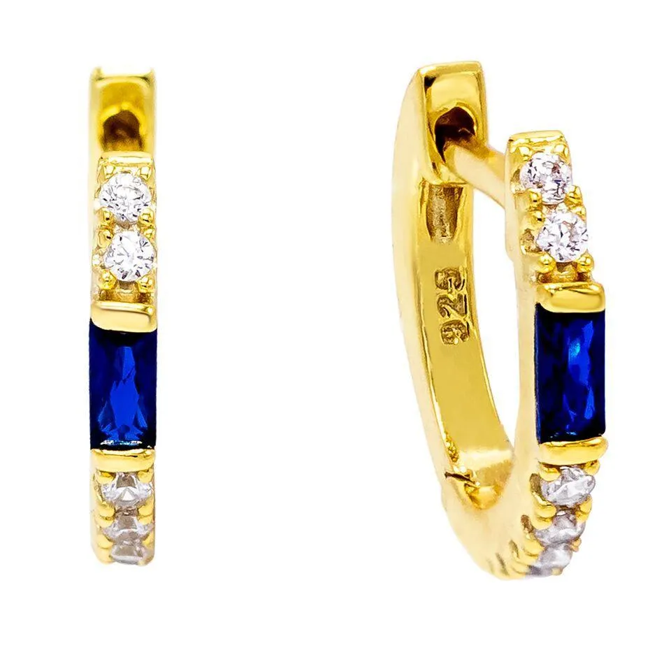 Colored Baguette Huggie Earring