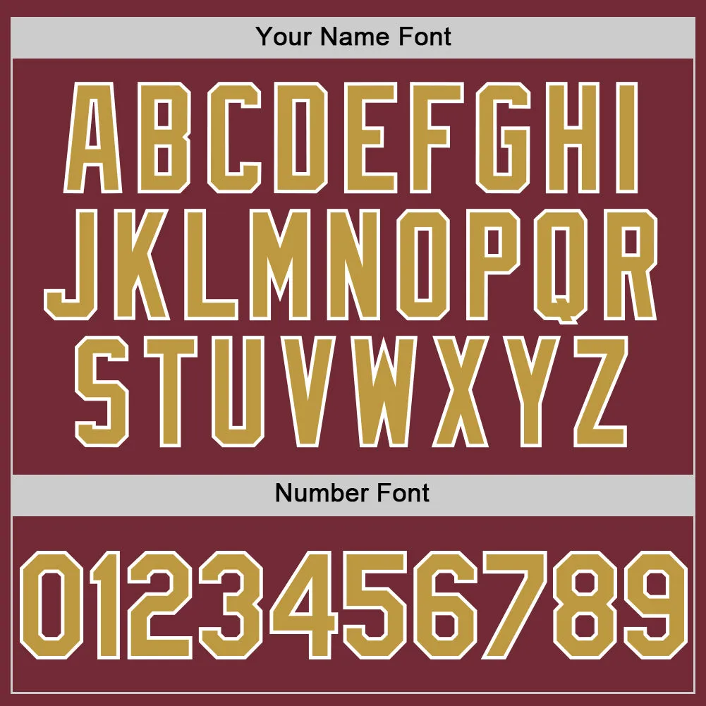 Custom Burgundy Old Gold-White Line Authentic Baseball Jersey