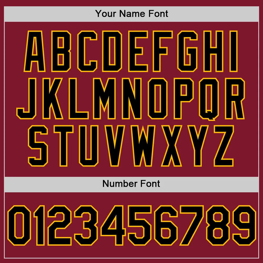 Custom Crimson Black-Gold Line Authentic Baseball Jersey