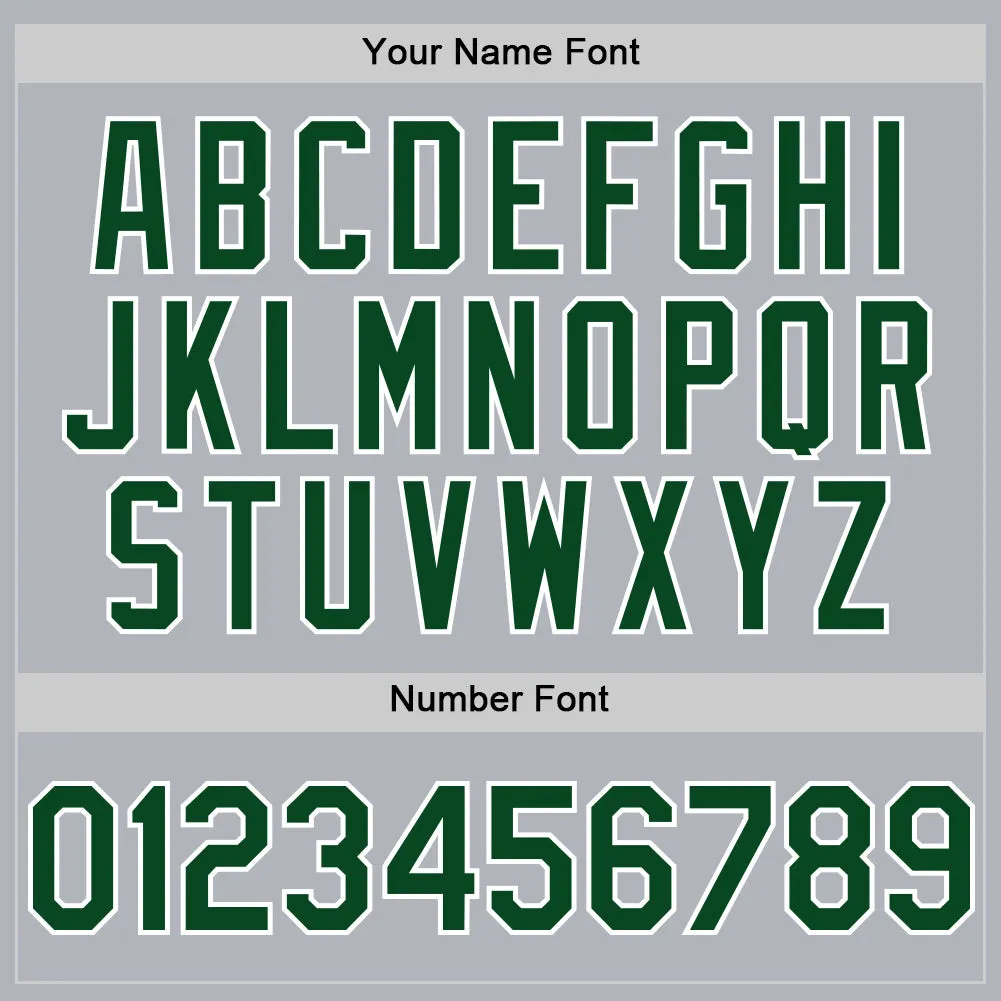 Custom Gray Green-White Line Authentic Baseball Jersey