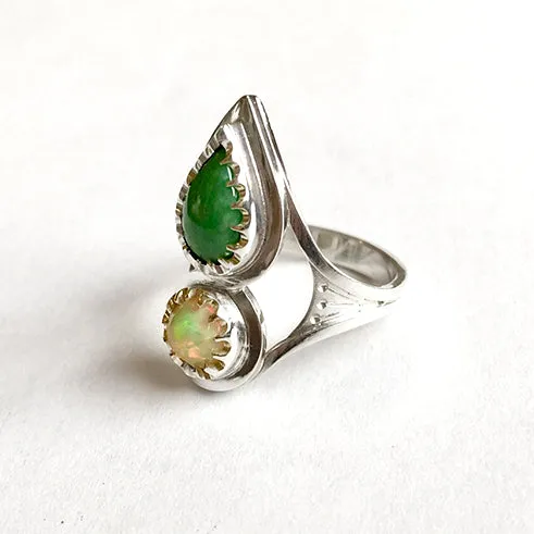 Custom Jade and Opal Engagement Ring for Pascual