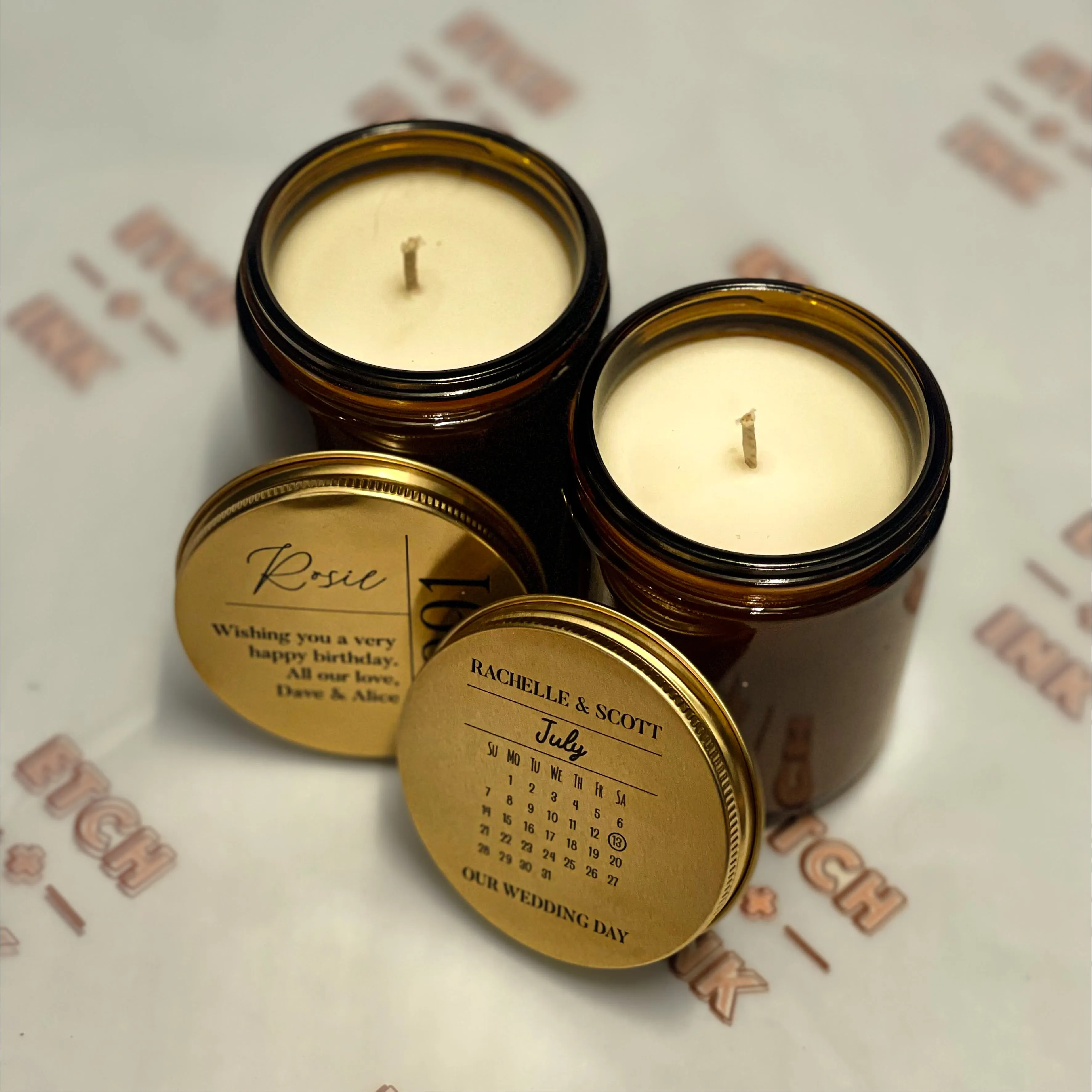 Custom Printed Candle