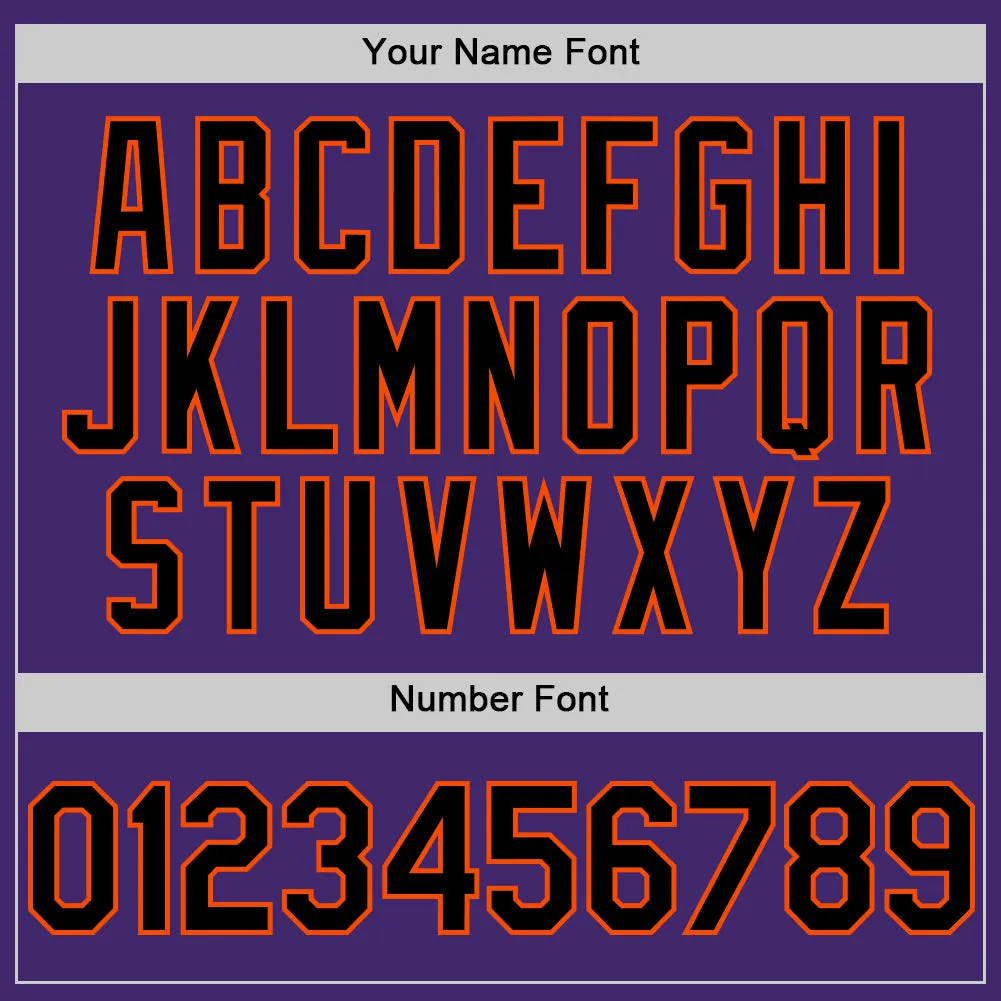 Custom Purple Black-Orange Line Authentic Baseball Jersey