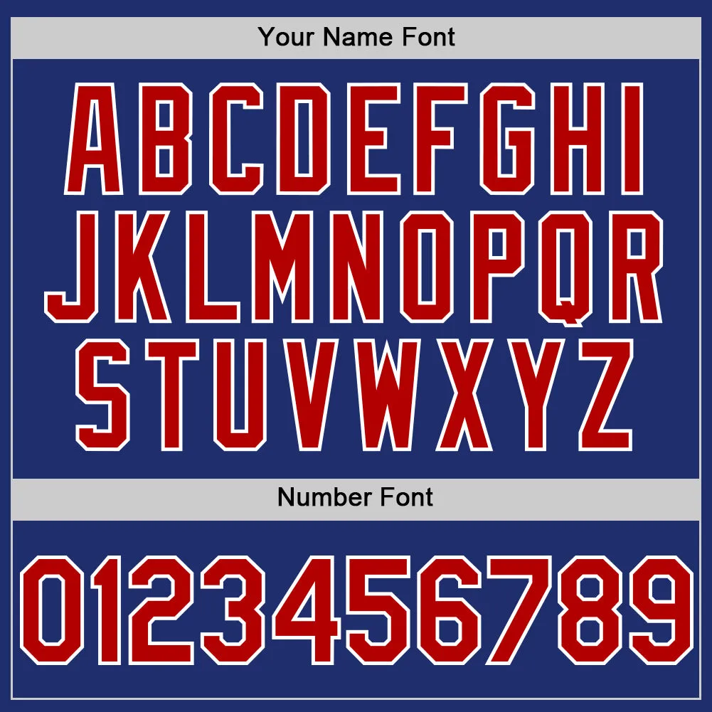 Custom Royal Red-White Line Authentic Baseball Jersey