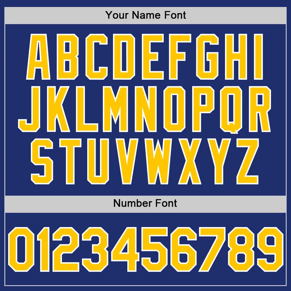 Custom Royal Yellow-White Line Authentic Baseball Jersey