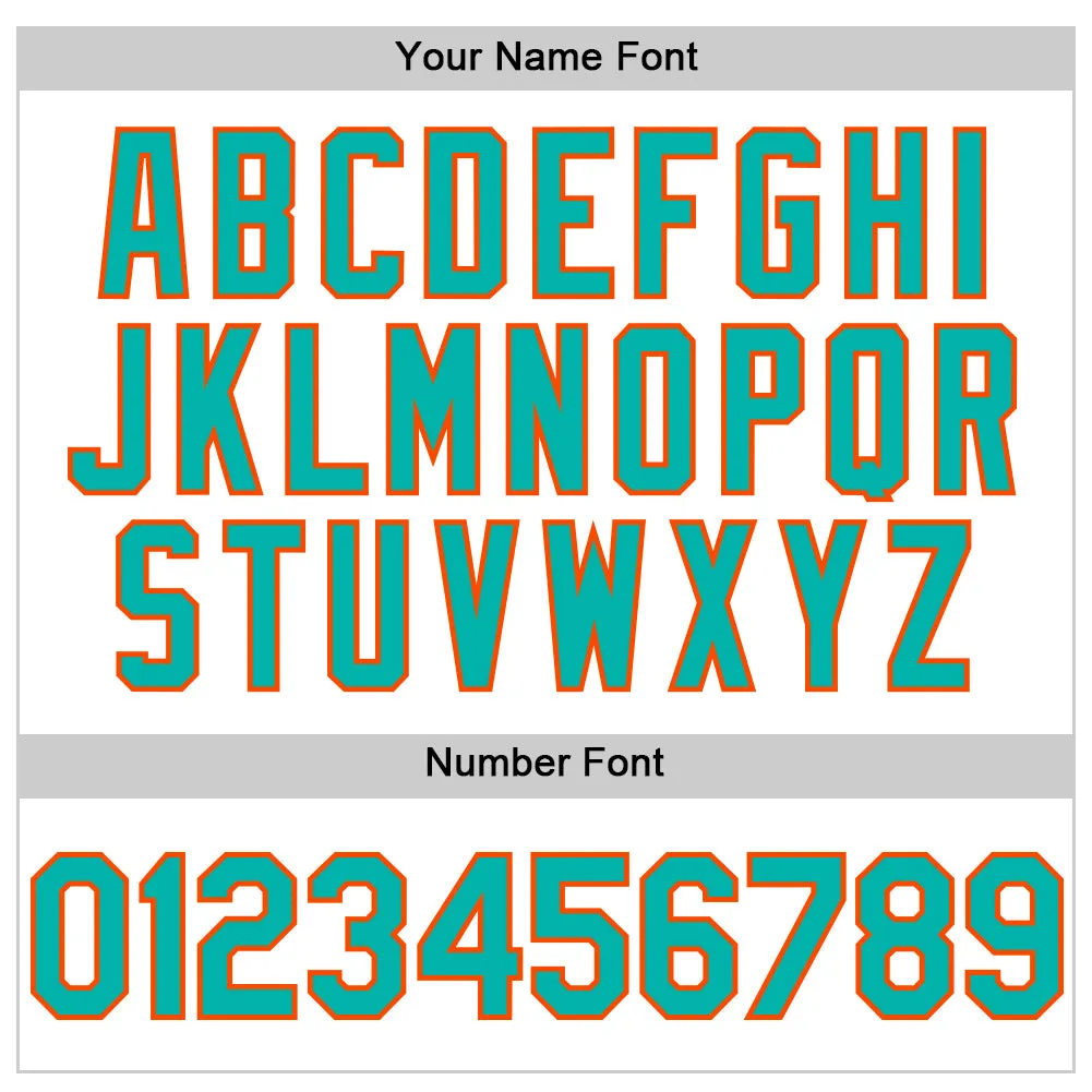 Custom White Aqua-Orange Line Authentic Baseball Jersey