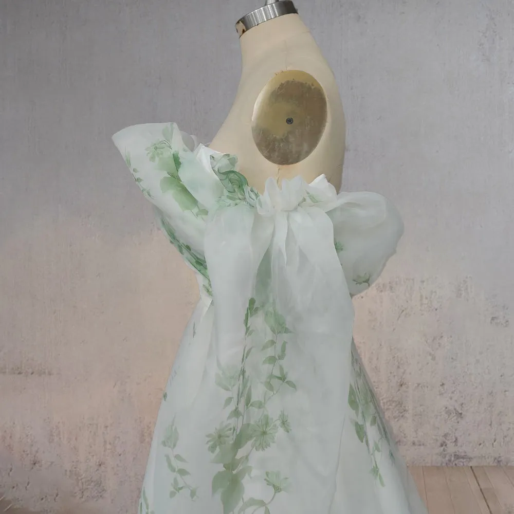 Danica | A-Line Floral Appliqued Majesty Bridal Wedding Dress with Ruffles