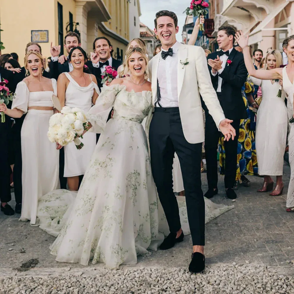Danica | A-Line Floral Appliqued Majesty Bridal Wedding Dress with Ruffles