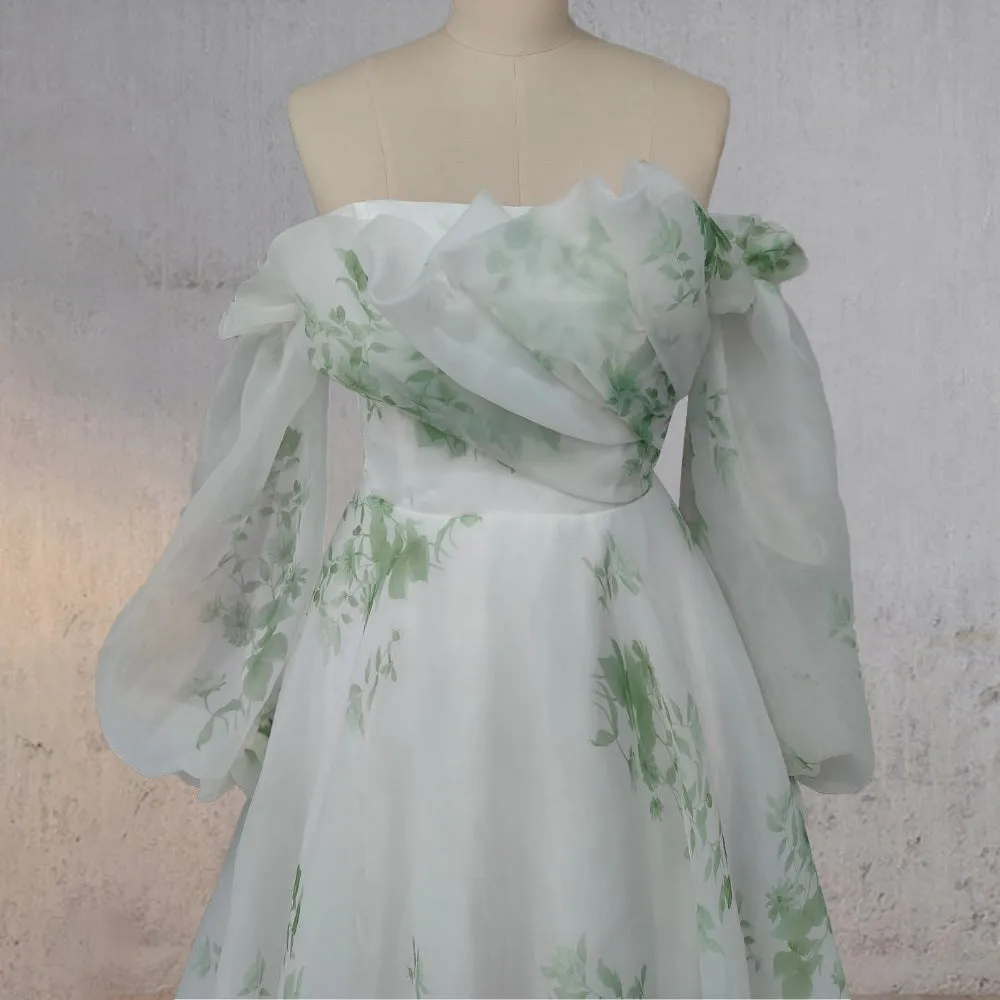 Danica | A-Line Floral Appliqued Majesty Bridal Wedding Dress with Ruffles