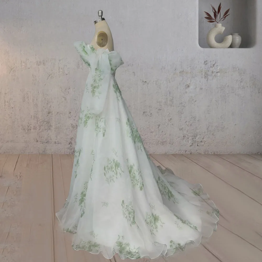 Danica | A-Line Floral Appliqued Majesty Bridal Wedding Dress with Ruffles