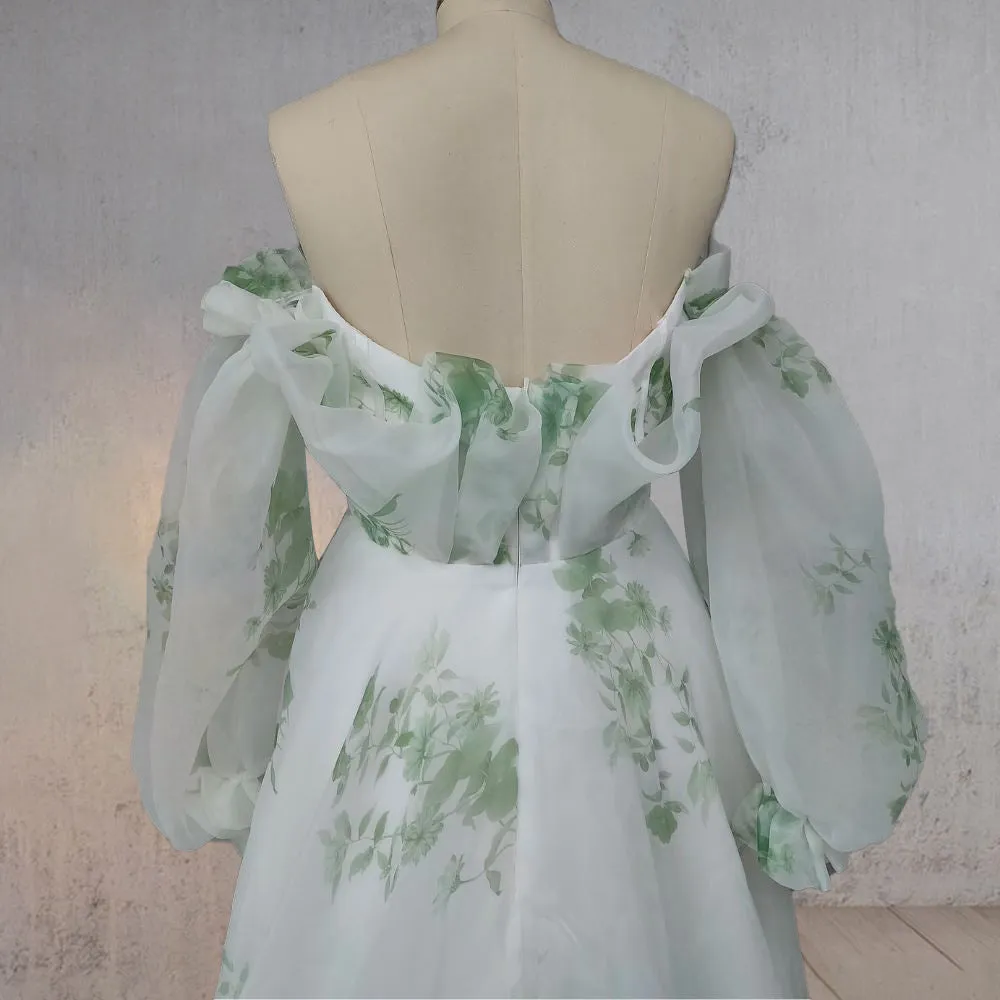 Danica | A-Line Floral Appliqued Majesty Bridal Wedding Dress with Ruffles