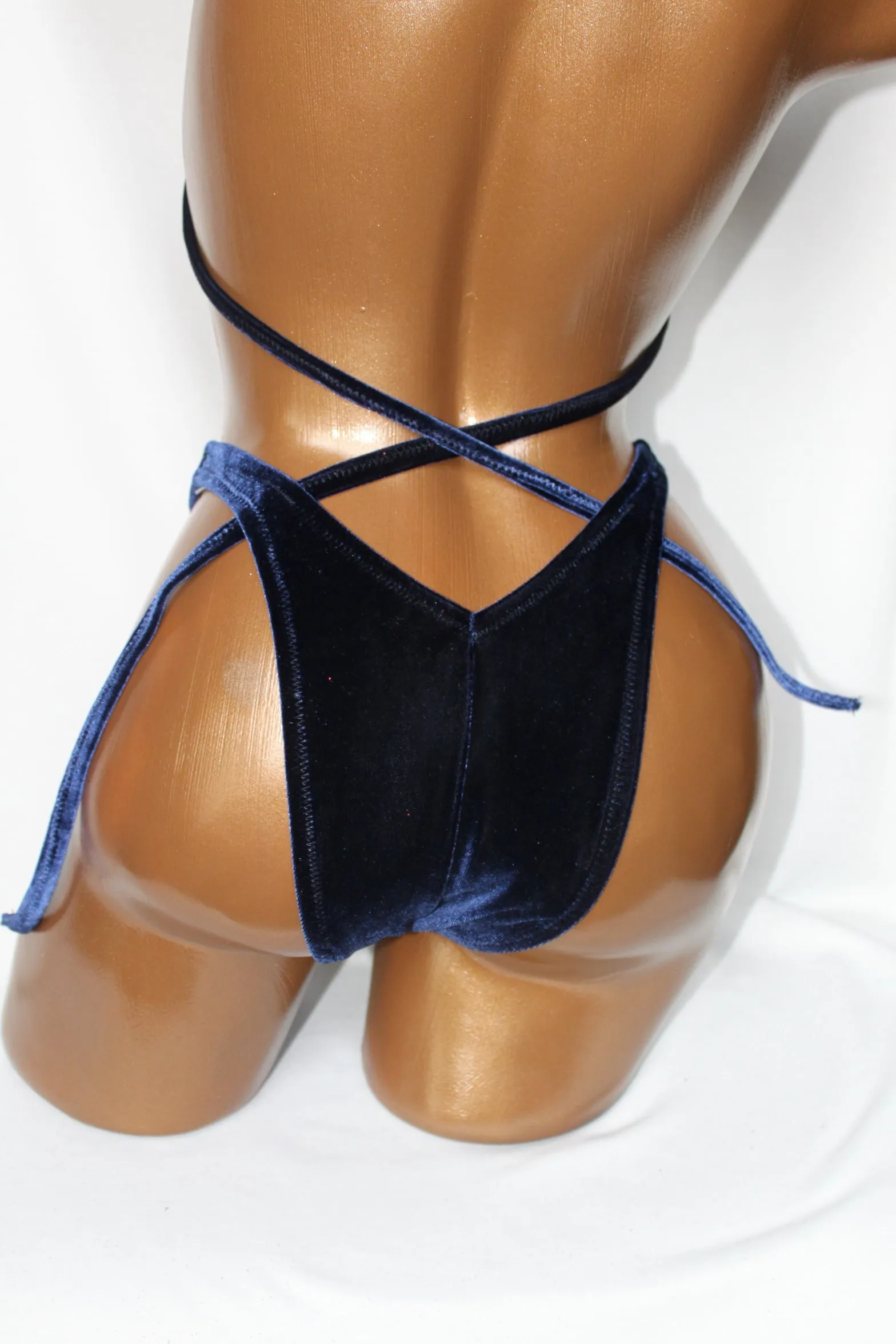 Dark Blue Velvet Custom Posing Suit