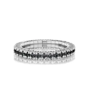 David Weisz 18k White Gold Black Diamond Eternity Band