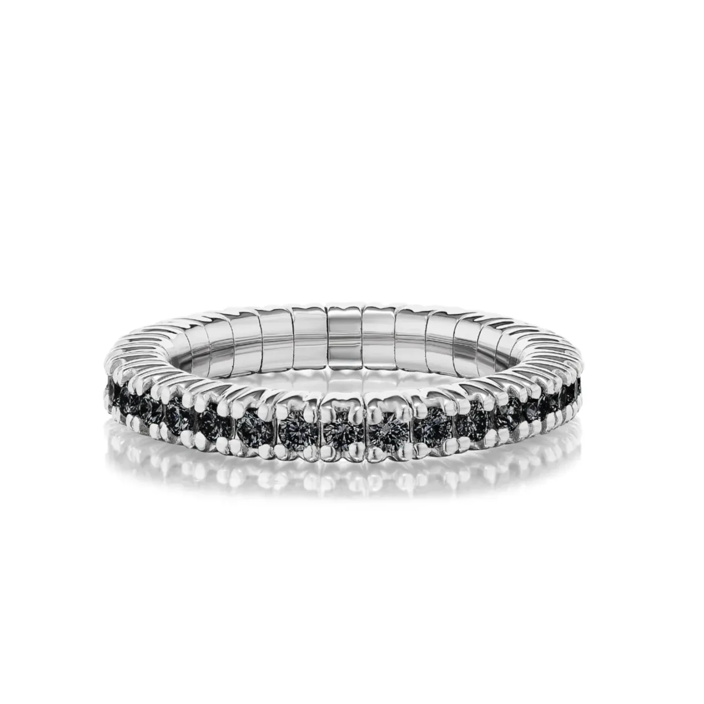 David Weisz 18k White Gold Black Diamond Eternity Band